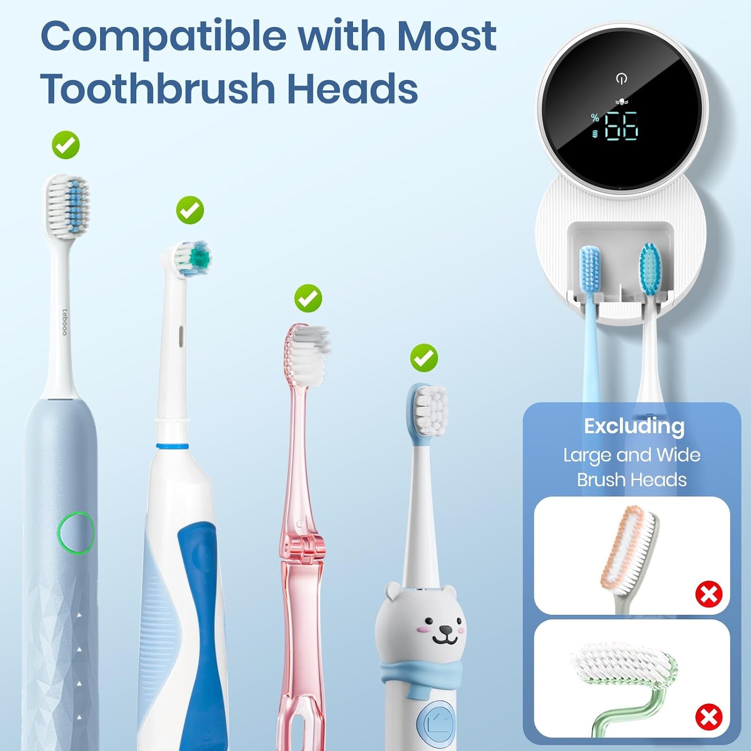 Toothbrush Holder Wall Mounted, Razor Holder for Bathroom Travel