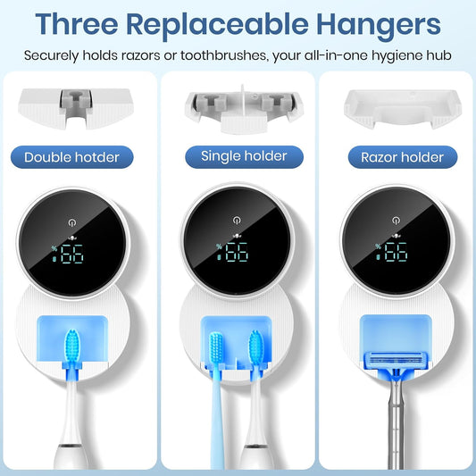Toothbrush Holder Wall Mounted, Razor Holder for Bathroom Travel